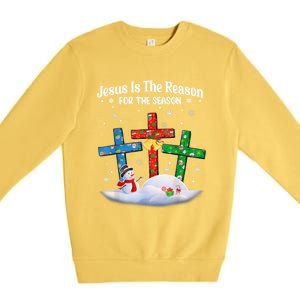 Jesus Is The Reason For The Season Christian Christmas Funny Gift Premium Crewneck Sweatshirt