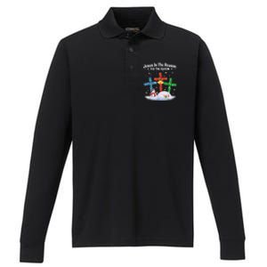 Jesus Is The Reason For The Season Christian Christmas Funny Gift Performance Long Sleeve Polo