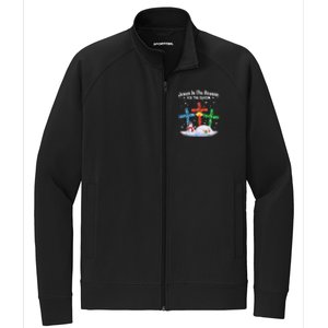 Jesus Is The Reason For The Season Christian Christmas Funny Gift Stretch Full-Zip Cadet Jacket