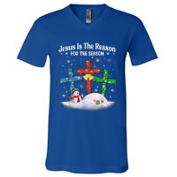 Jesus Is The Reason For The Season Christian Christmas Funny Gift V-Neck T-Shirt