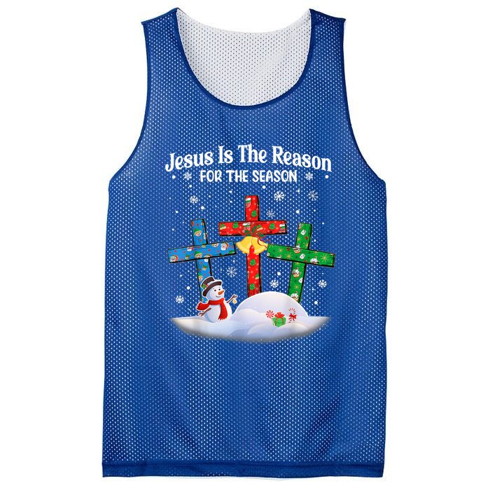 Jesus Is The Reason For The Season Christian Christmas Funny Gift Mesh Reversible Basketball Jersey Tank