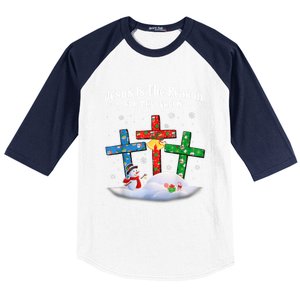 Jesus Is The Reason For The Season Christian Christmas Funny Gift Baseball Sleeve Shirt