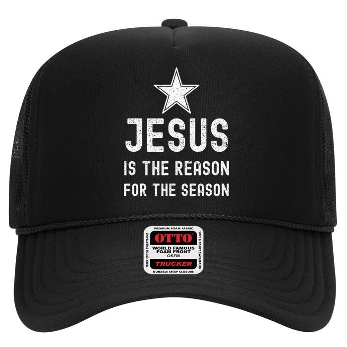 Jesus is The Reason Season Christian Bible Church High Crown Mesh Back Trucker Hat