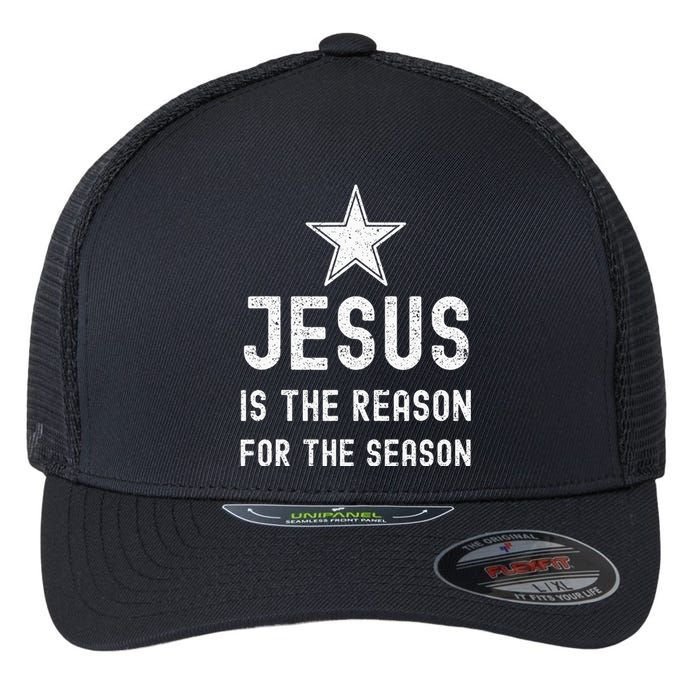 Jesus is The Reason Season Christian Bible Church Flexfit Unipanel Trucker Cap