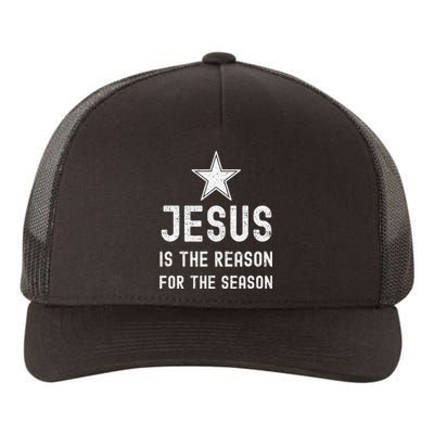 Jesus is The Reason Season Christian Bible Church Yupoong Adult 5-Panel Trucker Hat