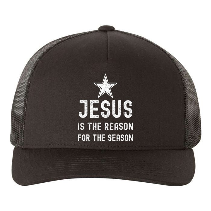 Jesus is The Reason Season Christian Bible Church Yupoong Adult 5-Panel Trucker Hat