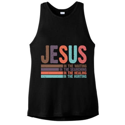 Jesus In The Waiting Quote Christian Vintage Ladies PosiCharge Tri-Blend Wicking Tank