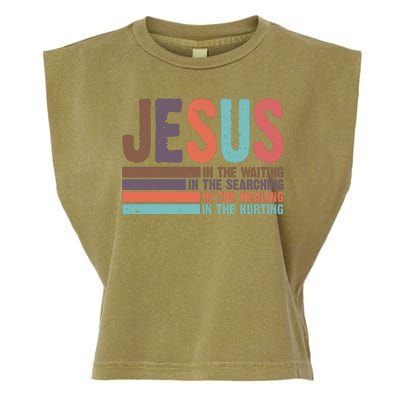 Jesus In The Waiting Quote Christian Vintage Garment-Dyed Women's Muscle Tee