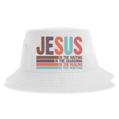 Jesus In The Waiting Quote Christian Vintage Sustainable Bucket Hat