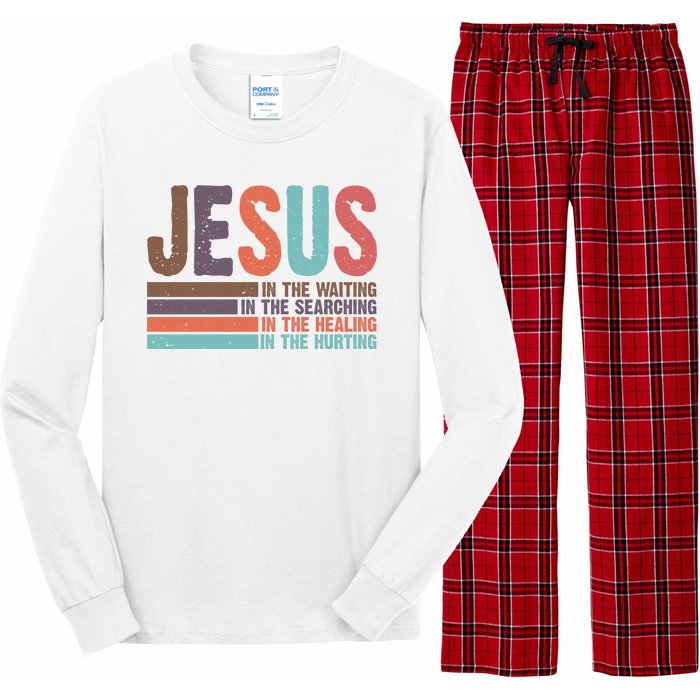 Jesus In The Waiting Quote Christian Vintage Long Sleeve Pajama Set