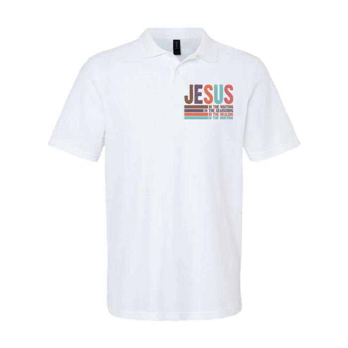 Jesus In The Waiting Quote Christian Vintage Softstyle Adult Sport Polo