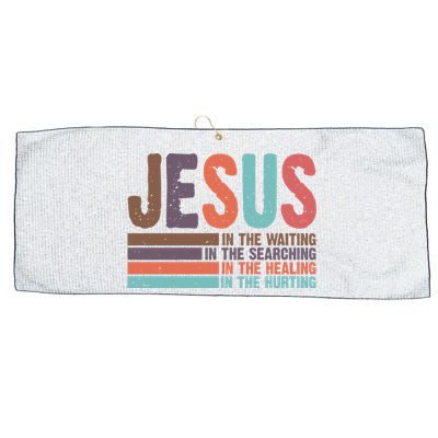 Jesus In The Waiting Quote Christian Vintage Large Microfiber Waffle Golf Towel