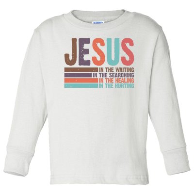 Jesus In The Waiting Quote Christian Vintage Toddler Long Sleeve Shirt