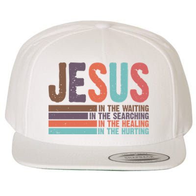 Jesus In The Waiting Quote Christian Vintage Wool Snapback Cap