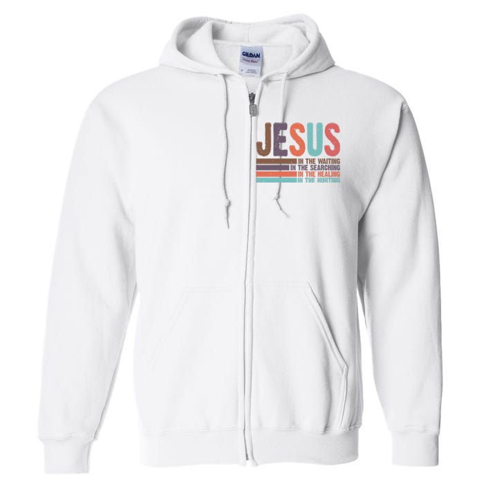 Jesus In The Waiting Quote Christian Vintage Full Zip Hoodie