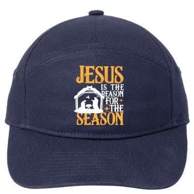 Jesus Is The Reason For The Season Christian Christmas Meaningful Gift 7-Panel Snapback Hat