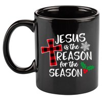 Jesus Is The Reason For The Season Christian Christmas Meaningful Gift 11oz C Handle Ceramic Mug