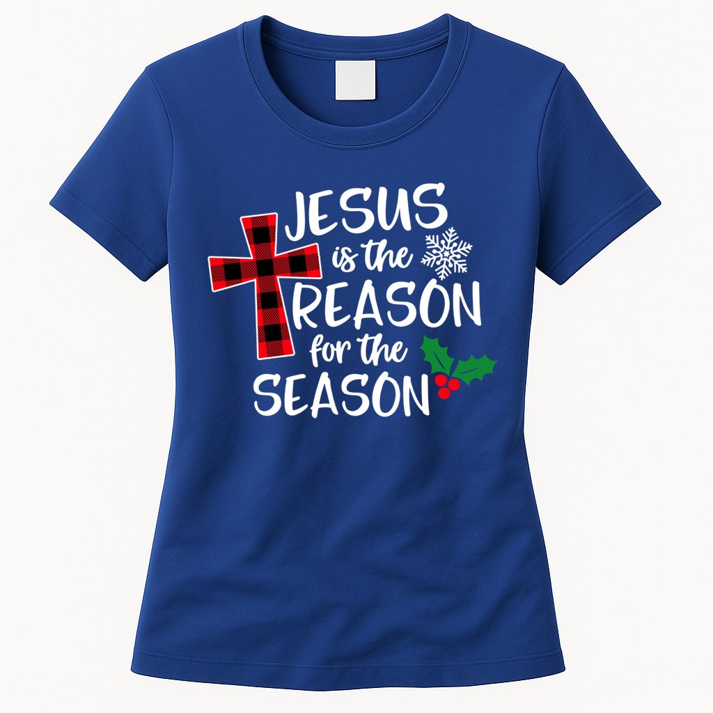 Jesus Is The Reason For The Season Christian Christmas Meaningful Gift Womens T-Shirt