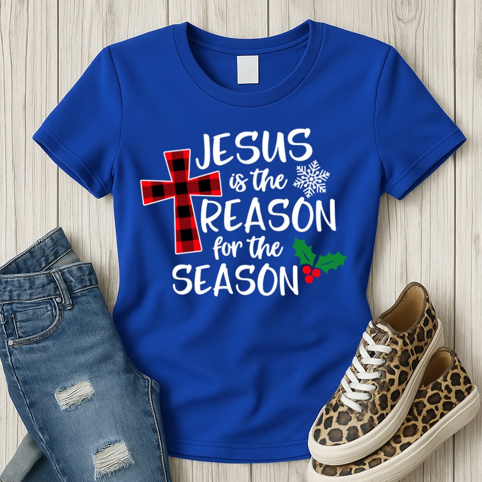Jesus Is The Reason For The Season Christian Christmas Meaningful Gift Womens T-Shirt