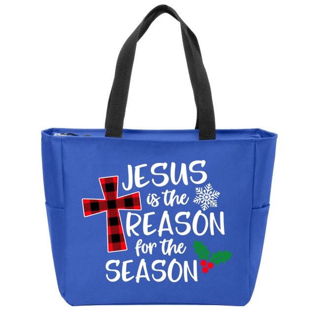Jesus Is The Reason For The Season Christian Christmas Meaningful Gift Zip Tote Bag