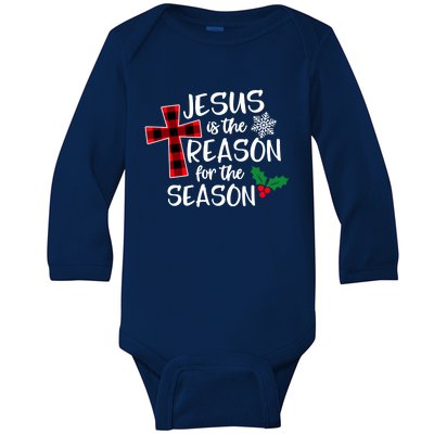 Jesus Is The Reason For The Season Christian Christmas Meaningful Gift Baby Long Sleeve Bodysuit