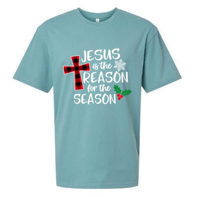 Jesus Is The Reason For The Season Christian Christmas Meaningful Gift Sueded Cloud Jersey T-Shirt