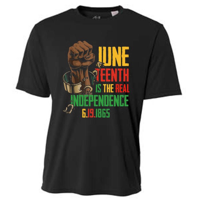 Juneteenth Is The Real Independence Day 1865 Freedom Pride Cooling Performance Crew T-Shirt