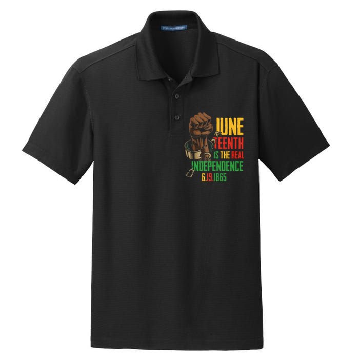 Juneteenth Is The Real Independence Day 1865 Freedom Pride Dry Zone Grid Polo