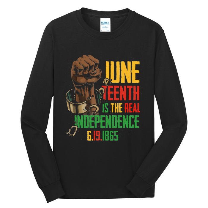 Juneteenth Is The Real Independence Day 1865 Freedom Pride Tall Long Sleeve T-Shirt