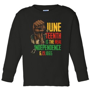 Juneteenth Is The Real Independence Day 1865 Freedom Pride Toddler Long Sleeve Shirt