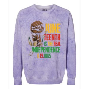 Juneteenth Is The Real Independence Day 1865 Freedom Pride Colorblast Crewneck Sweatshirt