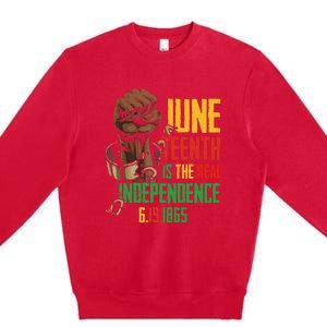 Juneteenth Is The Real Independence Day 1865 Freedom Pride Premium Crewneck Sweatshirt