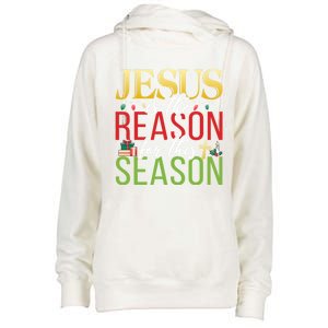 Jesus Is The Reason For This Season Xmas Christmas Gift Womens Funnel Neck Pullover Hood