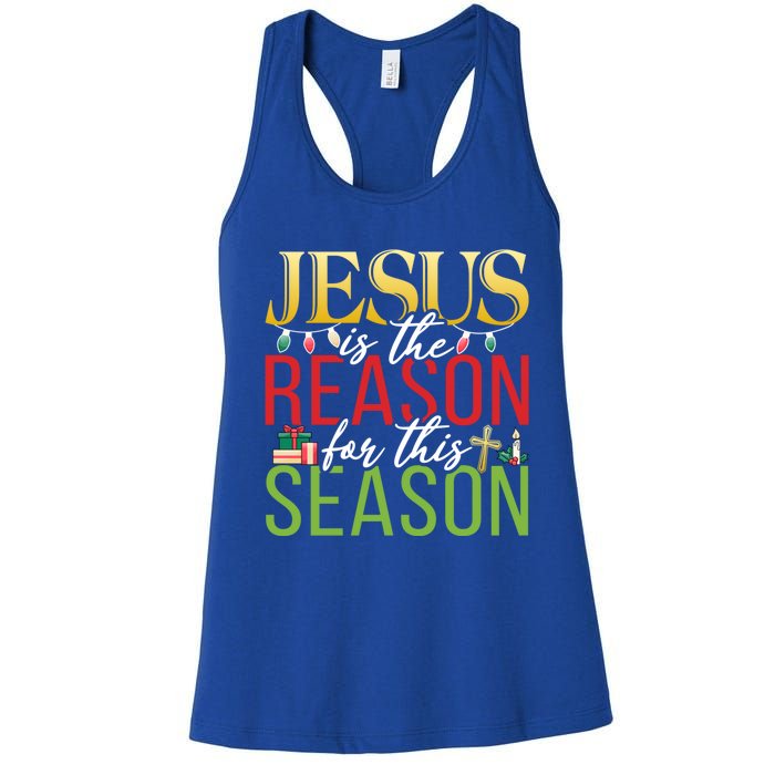 Jesus Is The Reason For This Season Xmas Christmas Gift Women's Racerback Tank