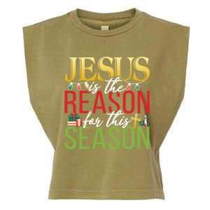 Jesus Is The Reason For This Season Xmas Christmas Gift Garment-Dyed Women's Muscle Tee