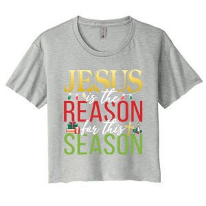 Jesus Is The Reason For This Season Xmas Christmas Gift Women's Crop Top Tee