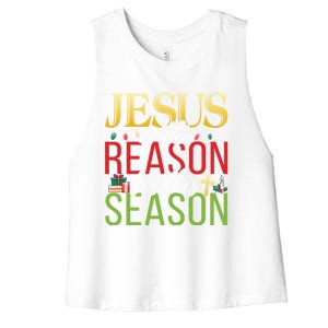 Jesus Is The Reason For This Season Xmas Christmas Gift Women's Racerback Cropped Tank