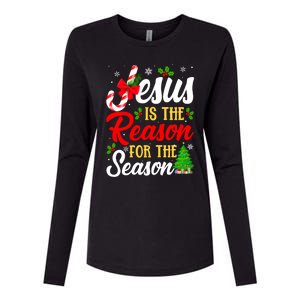 Jesus Is The Reason For The Season Christian Christmas Xmas Gift Womens Cotton Relaxed Long Sleeve T-Shirt