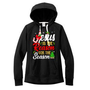 Jesus Is The Reason For The Season Christian Christmas Xmas Gift Women's Fleece Hoodie