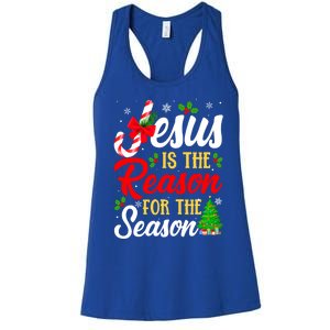 Jesus Is The Reason For The Season Christian Christmas Xmas Gift Women's Racerback Tank