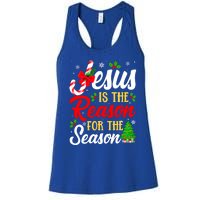 Jesus Is The Reason For The Season Christian Christmas Xmas Gift Women's Racerback Tank