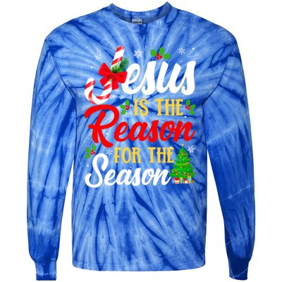 Jesus Is The Reason For The Season Christian Christmas Xmas Gift Tie-Dye Long Sleeve Shirt