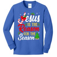 Jesus Is The Reason For The Season Christian Christmas Xmas Gift Kids Long Sleeve Shirt