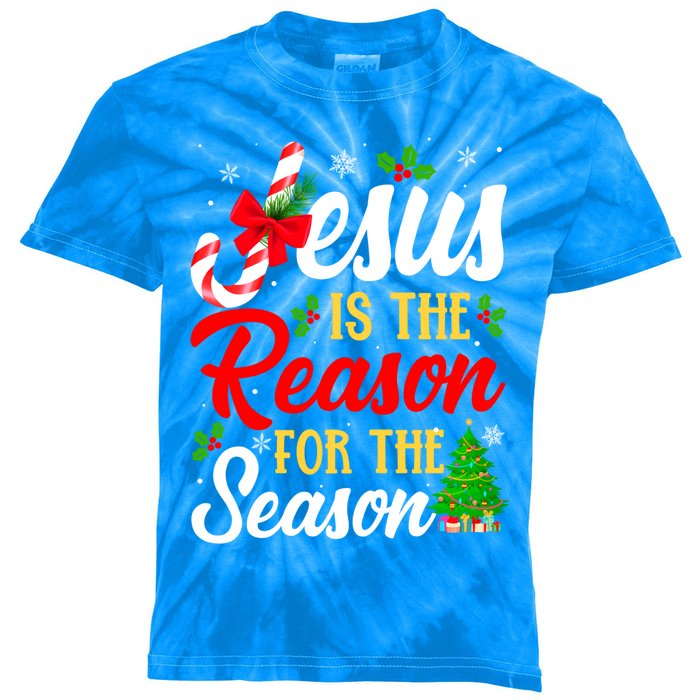 Jesus Is The Reason For The Season Christian Christmas Xmas Gift Kids Tie-Dye T-Shirt