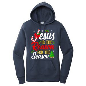 Jesus Is The Reason For The Season Christian Christmas Xmas Gift Women's Pullover Hoodie