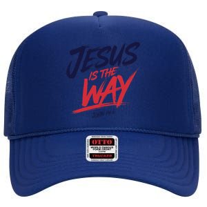 Jesus Is The Way John 146 Urban Style High Crown Mesh Back Trucker Hat