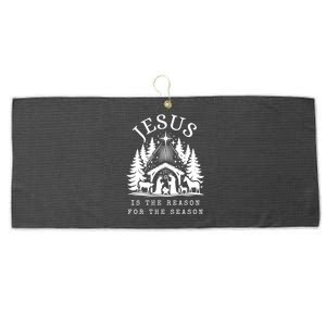 Jesus Is The Reason For The Season Festive Christmas Carol Cute Gift Large Microfiber Waffle Golf Towel