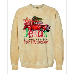 Jesus Is The Reason For The Season Funny Christmas Colorblast Crewneck Sweatshirt