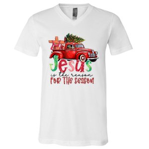 Jesus Is The Reason For The Season Funny Christmas V-Neck T-Shirt