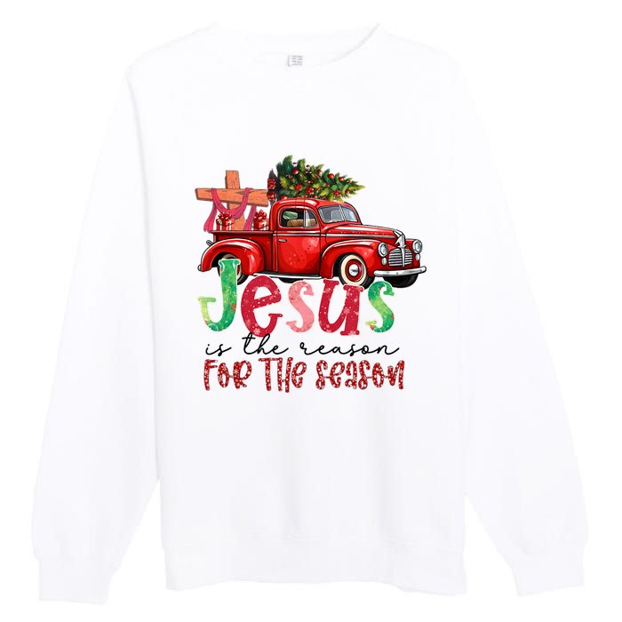 Jesus Is The Reason For The Season Funny Christmas Premium Crewneck Sweatshirt